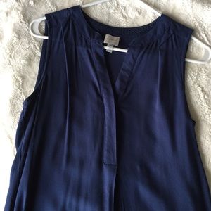 Navy sleeveless midi dress